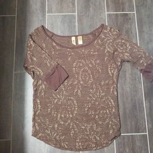 BKE 1/4 sleeve brown shirt